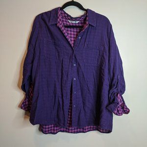 Purple Plaid Button Down